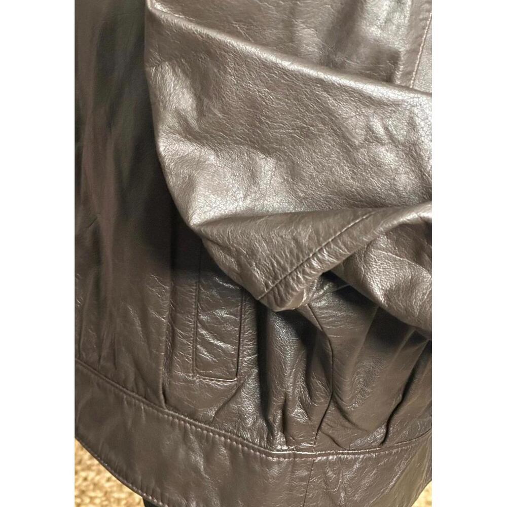 Vintage COMINT brown oversized leather bomber jacket Size Small - Picture 4 of 6